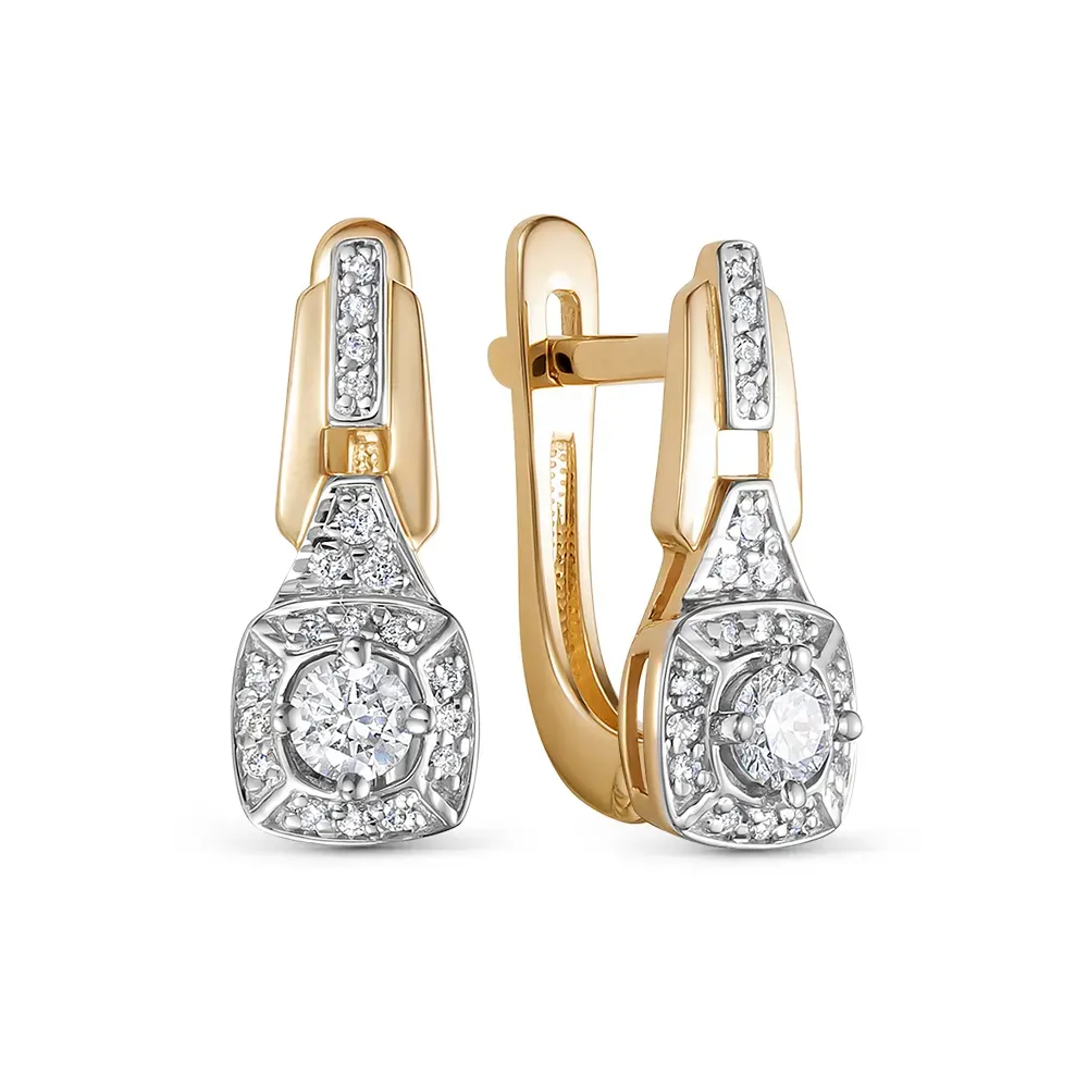 Серьги из золота 585 пробы с бриллиантами