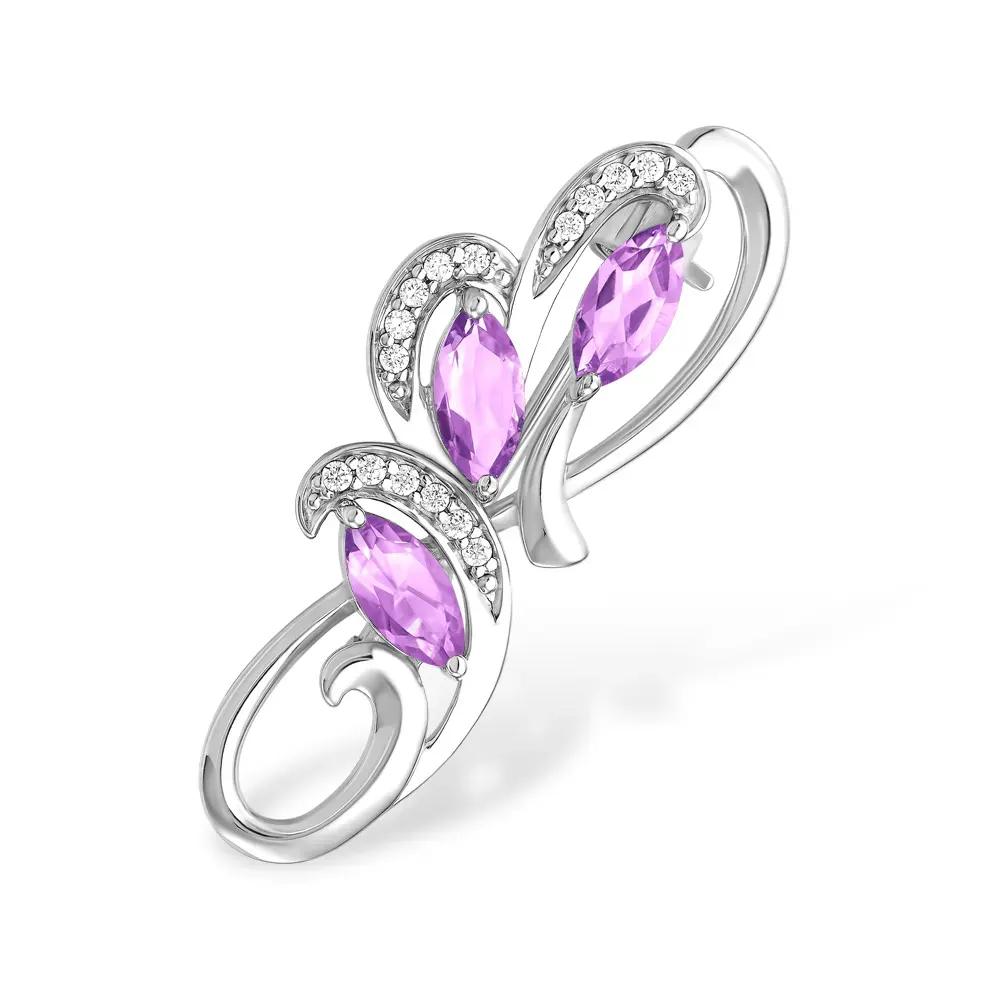 Брошь из серебра 925 пробы
